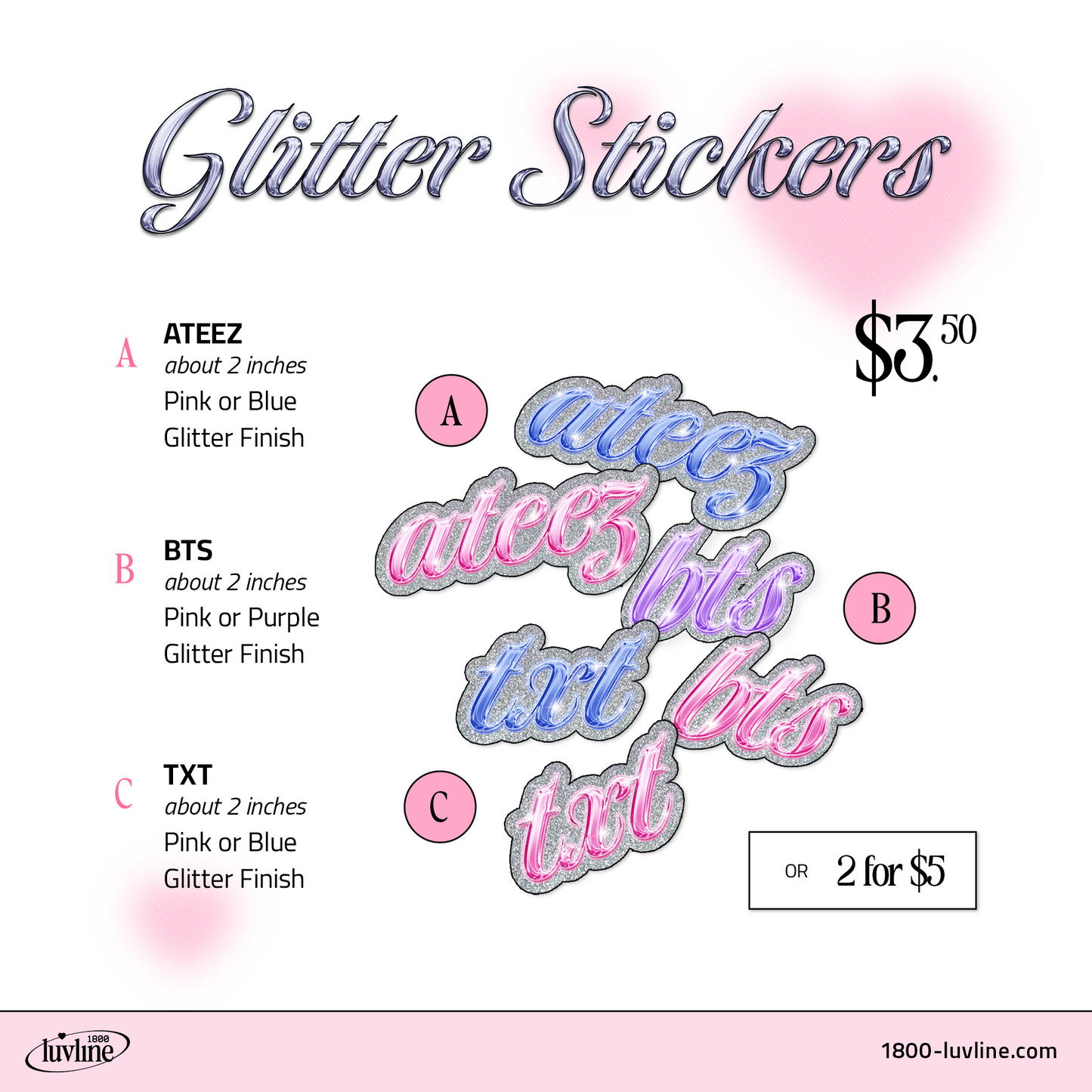 Y2K K-Pop Glitter Stickers