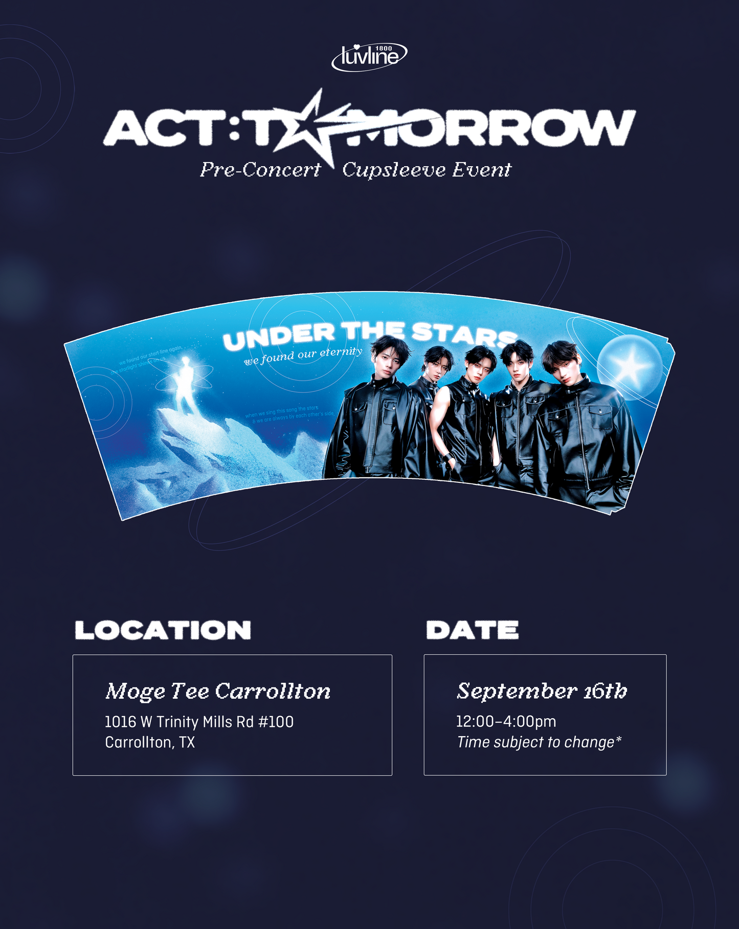 TXT | ACT: Tomorrow | Pre-Concert Cupsleeve