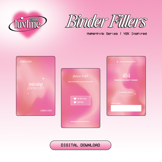 Photocard Binder Fillers ♡ HYPERPINK [Digital Download]