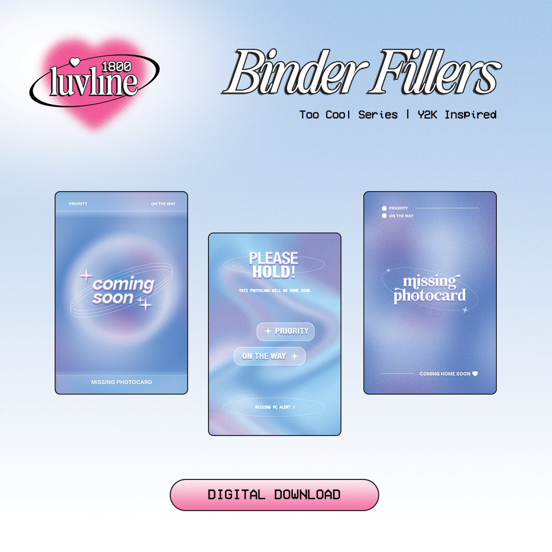 Photocard Binder Fillers ♡ TOO COOL [Digital Download]