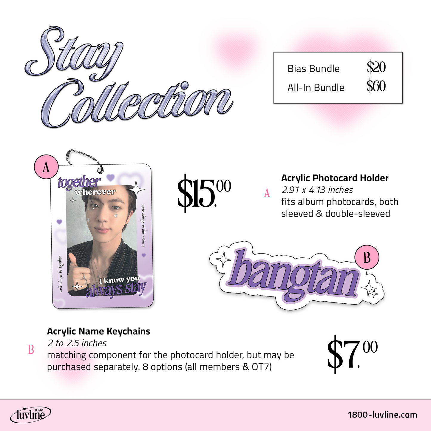 BTS Stay ♡ Photocard Holder & Keychain Bundles